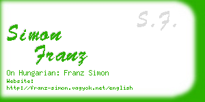 simon franz business card